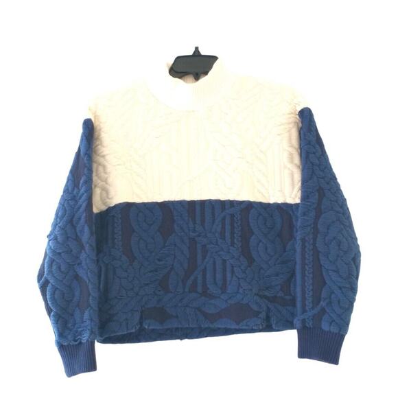 Levi’s Made & Crafted Women's Cable Knit Sweater Navy Cream Size 1 Small - Picture 2 of 16